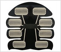 Achterkant van de 8 pad abs stimulator van WeightWorld Achterkant van de 8 pad abs stimulator van WeightWorld