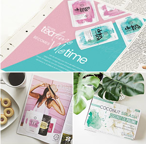 2 tijdschrift pagina's van detox tea en skinny tea en een verpakking van coconut splash tabletten 2 tijdschrift pagina's van detox tea en skinny tea en een verpakking van coconut splash tabletten