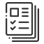 Tekening van een checklist die is ingevuld en afgestreept Tekening van een checklist die is ingevuld en afgestreept