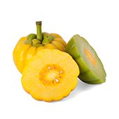 Een hele garcinia cambogia vrucht met ervoor twee halve garcinia vruchten Een hele garcinia cambogia vrucht met ervoor twee halve garcinia vruchten