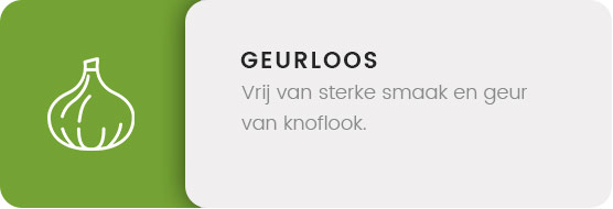 Geurloos - tekening van knoflook met als tekst vrij van vrije smaak en geur van knoflook Geurloos - tekening van knoflook met als tekst vrij van vrije smaak en geur van knoflook