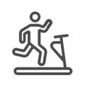 Getekende man  die aan het rennen is op een loopband