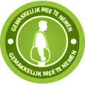 Groen rondje met in het midden een getekende man met een circulator onder zijn arm en omringd met gemakkelijk mee te nemen Groen rondje met in het midden een getekende man met een circulator onder zijn arm en omringd met gemakkelijk mee te nemen