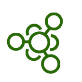 Getekende moleculen die wit zijn met een groene omlijning Getekende moleculen die wit zijn met een groene omlijning