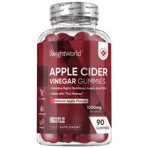 Verpakking van de appelciderazijn gummies van WeightWorld voor het afvallen 