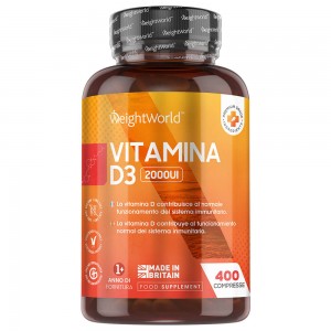 Vitamine D3 2000 IE 400 tabletten van WeightWorld Vitamine D3 2000 IE 400 tabletten van WeightWorld