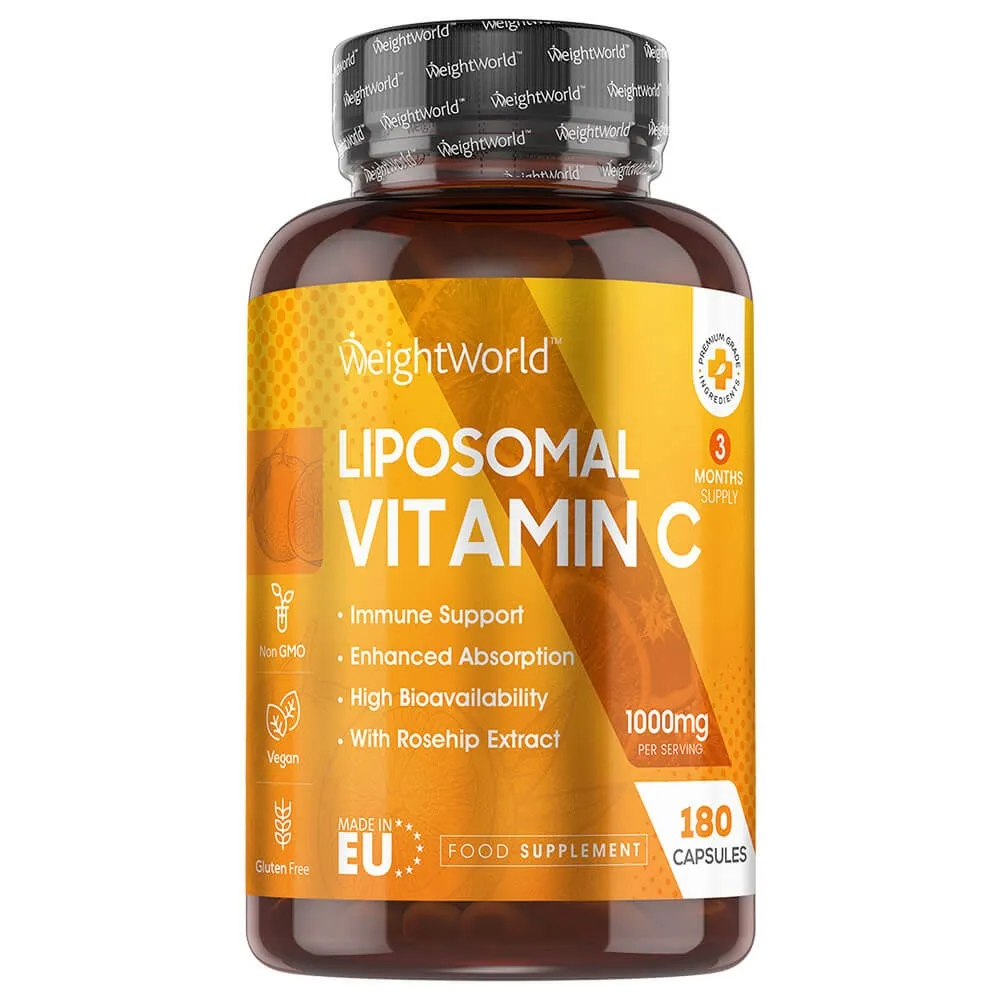Verpakking van de liposomale vitamine c 1000 mg capsules van WeightWorld 