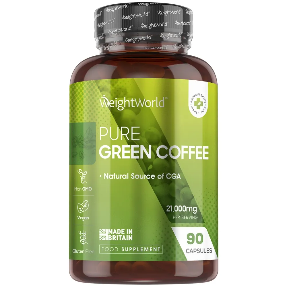 Verpakking van groene koffie bonen capsules van Weightworld 