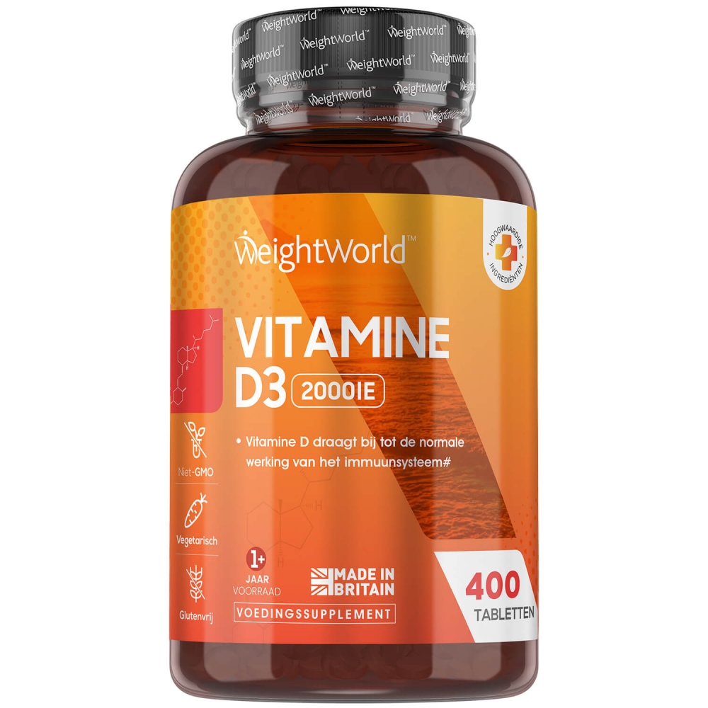 Vitamine D3 tabletten 2000 IE 400 tabletten WeightWorld