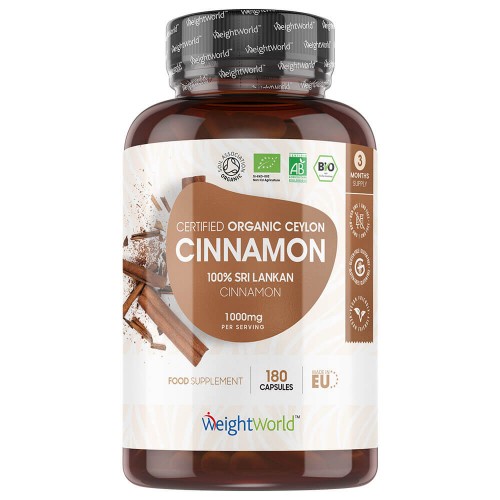 Cinnamon Capsules - Natural Herbal Wellness Spice Supplement - WeightWorld - 180 Capsules
