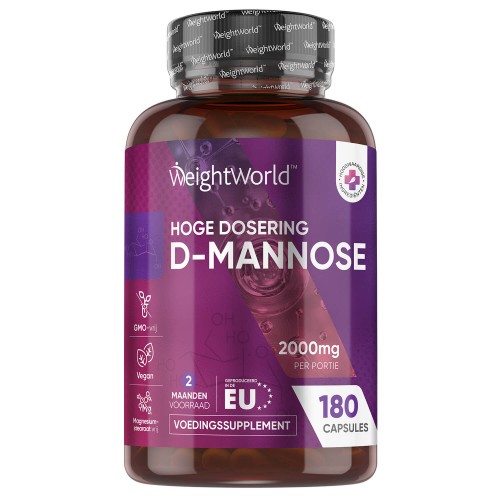 D-mannose - 2000mg 180 Capsules - 2 maanden voorraad