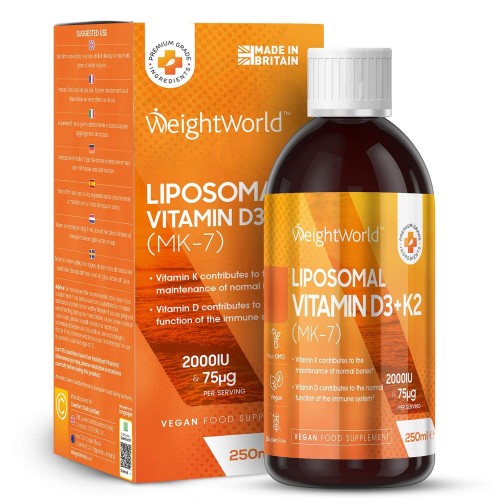Liposomale vitamine D3 + K2 - 250ml vloeibaar supplement