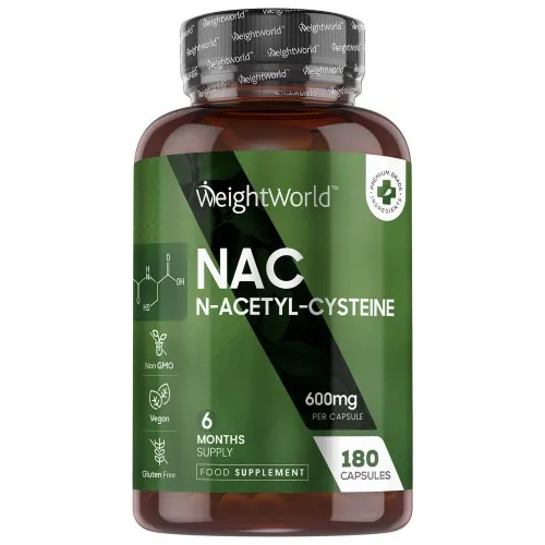 NAC N-Acetyl-Cysteine capsules - 600 mg - 180 capsules voor 6 maanden - Vegan supplement