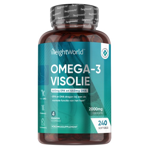 Omega 3 Visolie - 2000mg 240 softgels - 4 maanden voorraad
