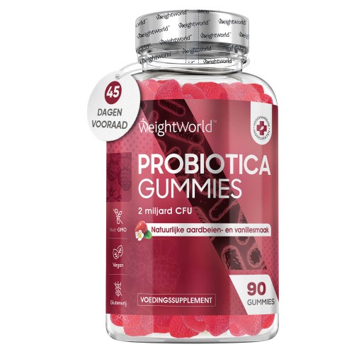 Probiotica Gummies - 90 gummies met aardbeiensmaak - Natuurlijke probiotica supplement met 2 miljard CFU