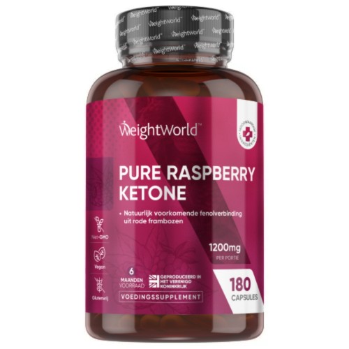 Raspberry Ketone Pure - 1200 mg 180 capsules - 100% pure frambozen ketonen