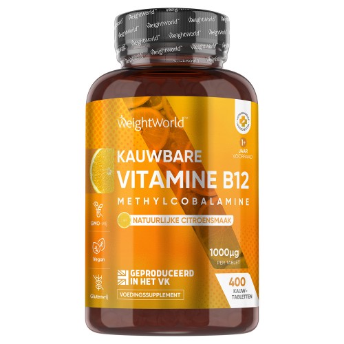 Vitamine B12 Tabletten - 400 vegan tabletten - 1000 mcg - natuurlijke citroensmaak