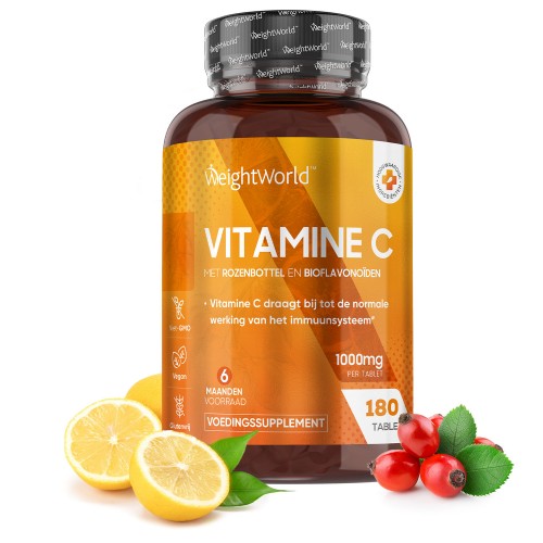 Vitamine C met rozenbottel en bioflavonoiden -180 tabletten - 1000 mg