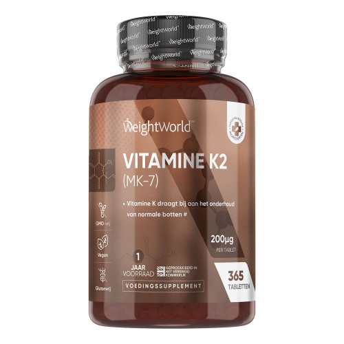 Vitaminen K2 - 400 tabletten - 200 mcg - 1+ jaar voorraad - Voor normale botten