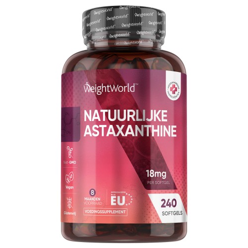 Astaxanthin - 18 mg - 240 softgels - 8 maanden voorraad