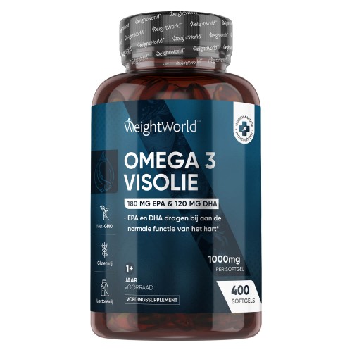 Omega 3 Visolie - 1000 mg 400 softgels - 1+ jaar voorraad