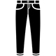 Getekende zwarte broek/legging met daarop witte details Getekende zwarte broek/legging met daarop witte details