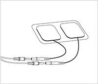 Uitleg bij het verwijderen van de electro tabs - 2 getekende electro tabs op een bovenlichaam Uitleg bij het verwijderen van de electro tabs - 2 getekende electro tabs op een bovenlichaam