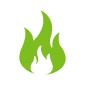 Getekend groen vuur met witte details - verbranding Getekend groen vuur met witte details - verbranding