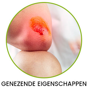 Knie op elleboog waarbij is te zien dat de elleboog een wond heeft die rood en ontstoken is