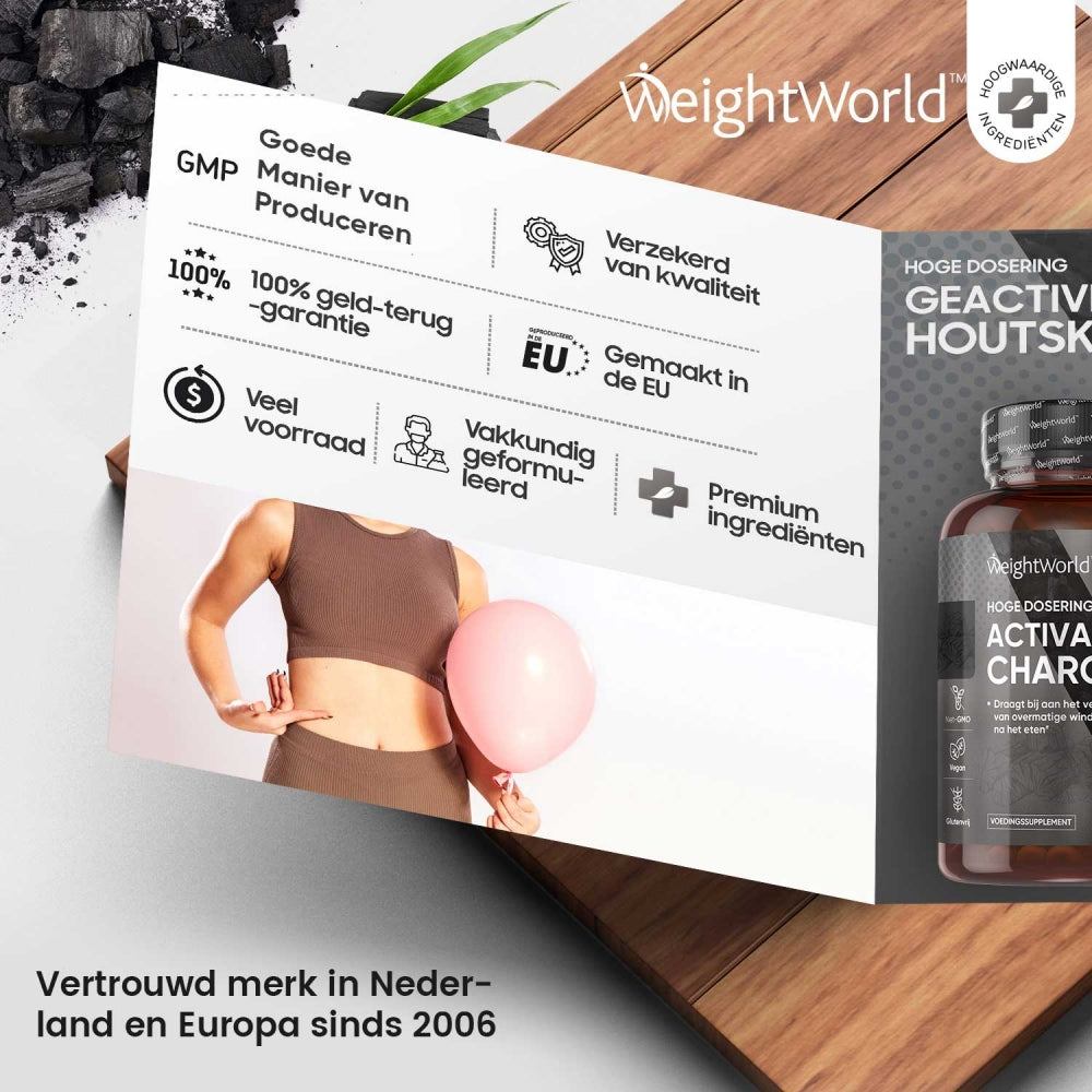 Andere kenmerken van de actieve kool capsules van WeightWorld