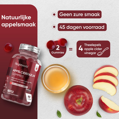 Kenmerken van de appelazijn gummies van WeightWorld