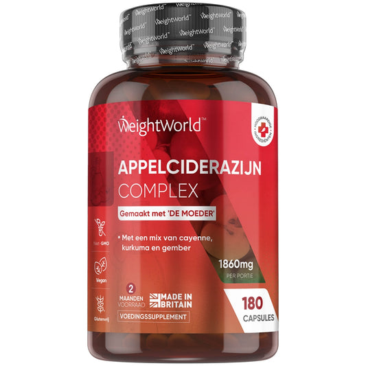 Een pot appelcider azijn capsules van WeightWorld