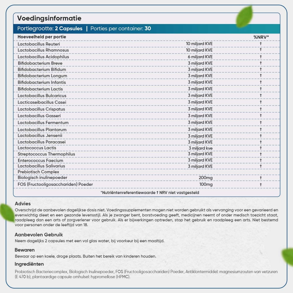 Advies, ingrediëntenlijst en gebruik van dit probiotica complex van WeighWorld