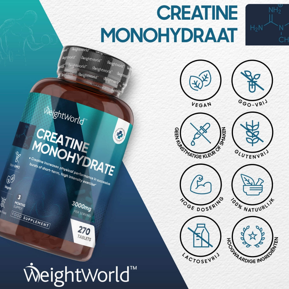Andere voordelen van het creatine monohydraat supplement van WeightWorld