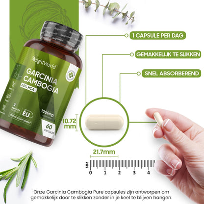 Andere kenmerken van de Garcinia Cambogia capsules van WeightWorld