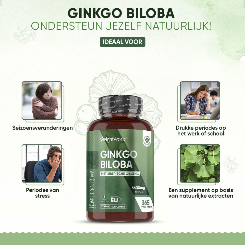 Toepassingen voor het Ginkgo Biloba supplement van WeightWorld