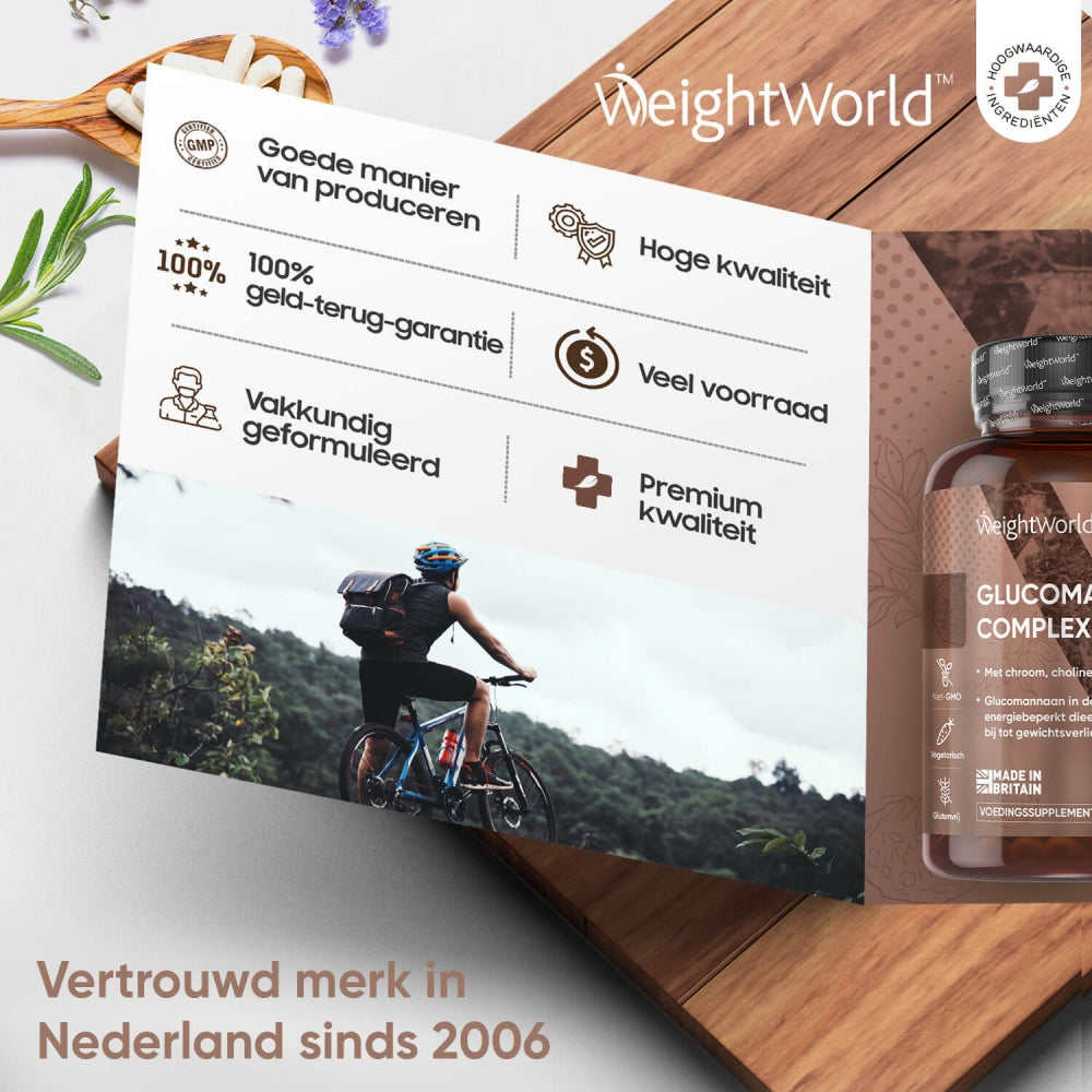 Kenmerken van de glucomannan capsules van WeightWorld