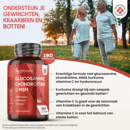 Voordelen van de glucosamine chondroïtine met MSM capsules van WeightWorld