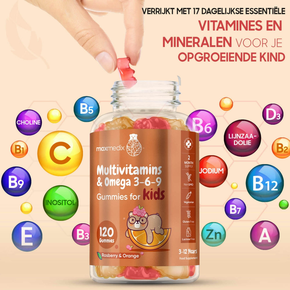 De inhoud van de multivitamine gummies voor kinderen van WeightWorld
