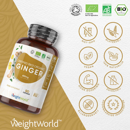 Kenmerken van de biologische gember capsules van WeightWorld