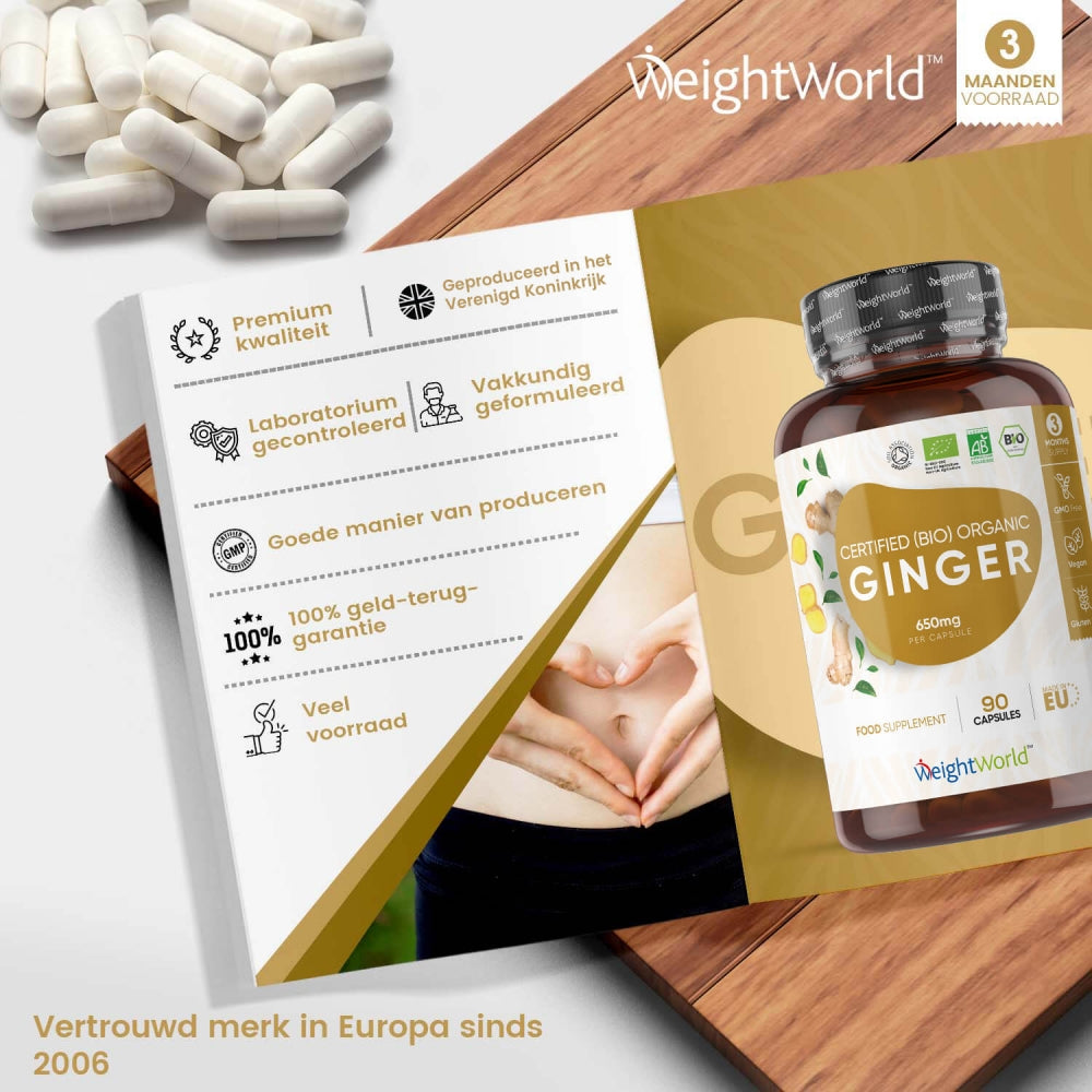 Andere kenmerken van de biologische gember pillen van WeightWorld