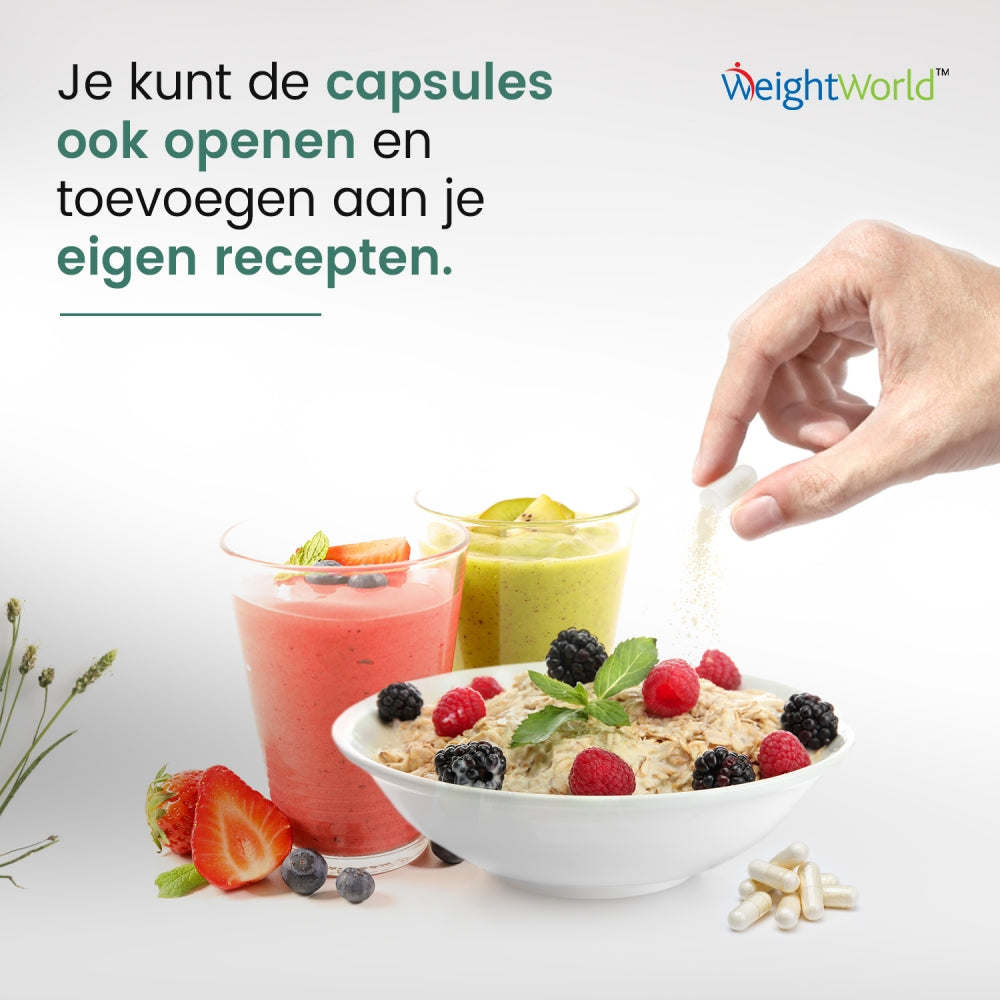 Je kan een psyllium husk vezel supplement toevoegen aan je eigen recepten