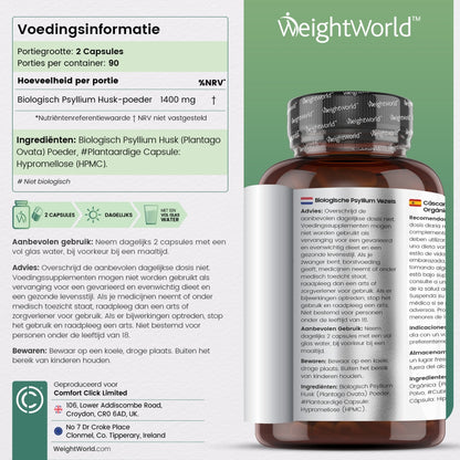 De voedingswaarden van psyllium husk capsules