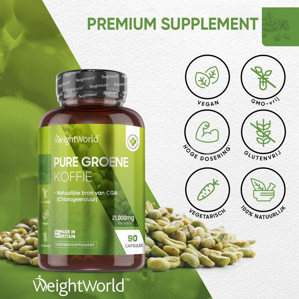 Kenmerken van de green coffee capsules van WeightWorld