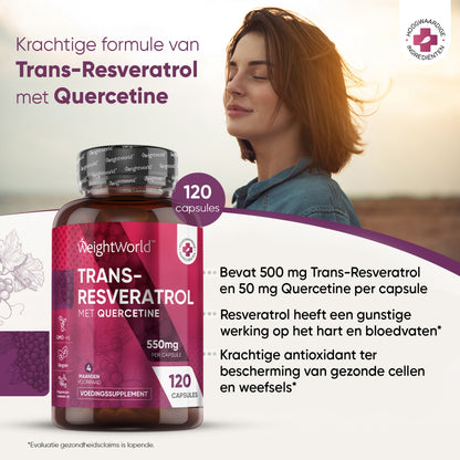 De voordelen van de resveratrol capsules met quercetine van WeightWorld