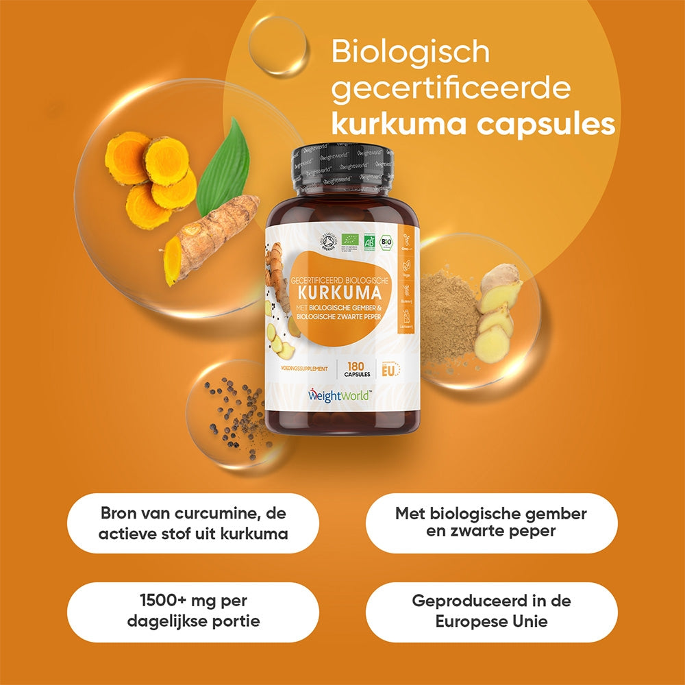 Biologische Kurkuma met Zwarte Peper en Gember