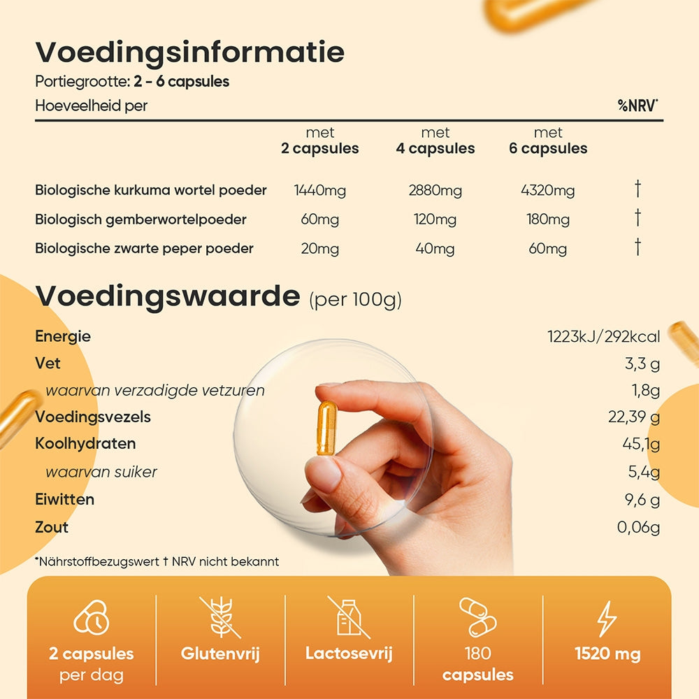 Biologische Kurkuma met Zwarte Peper en Gember