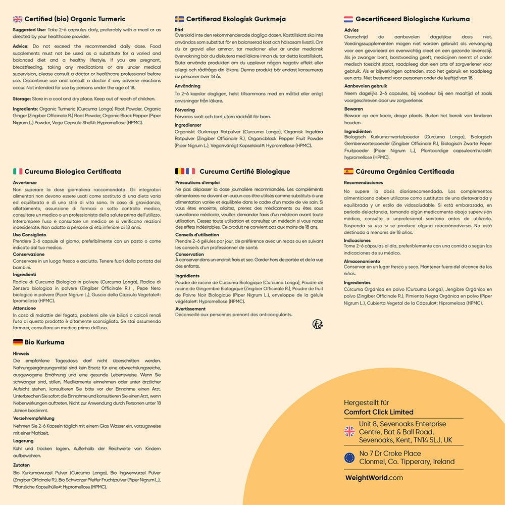 Biologische Kurkuma met Zwarte Peper en Gember