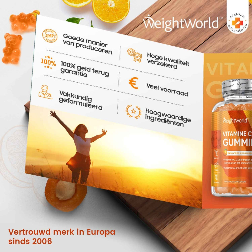 Kenmerken van de vitamine C gummies van WeightWorld