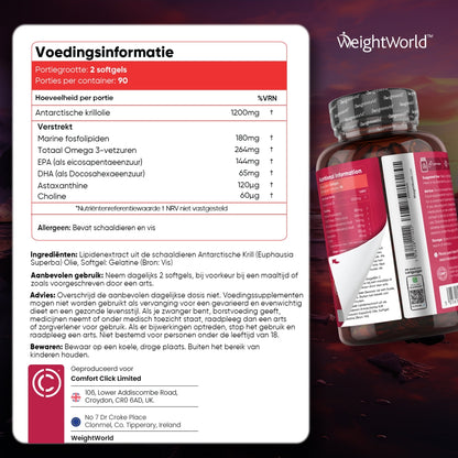Advies, gebruik en ingrediëntenlijst van de krillolie softgels van WeightWorld